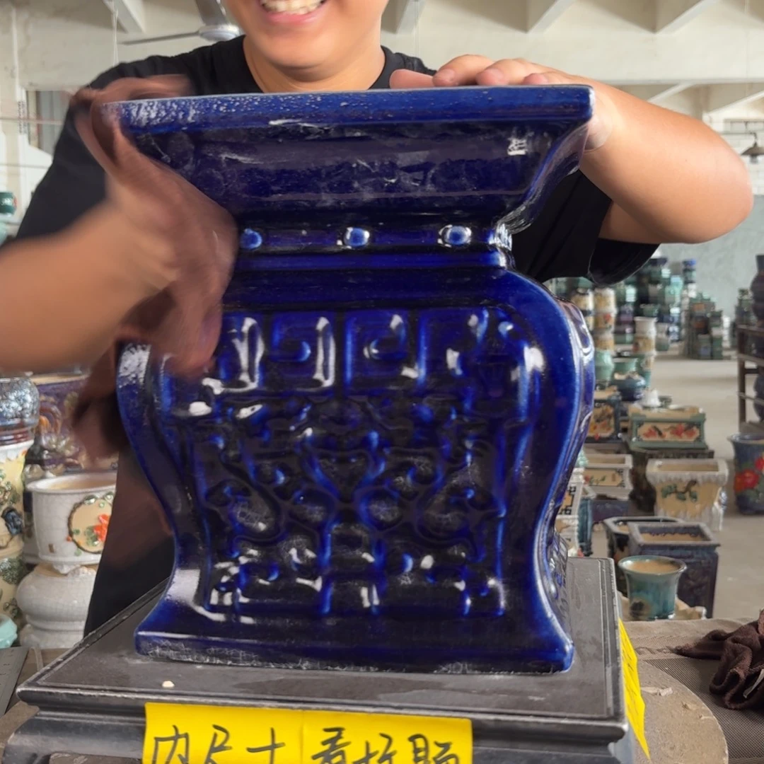 。一风堂石湾花盆 瑕疵 面宽24高29