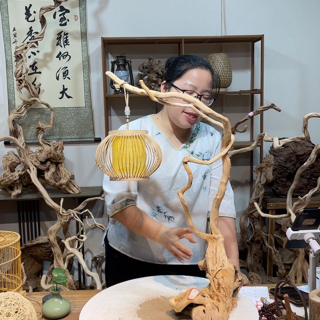 香杉木杜鹃根根艺摆件