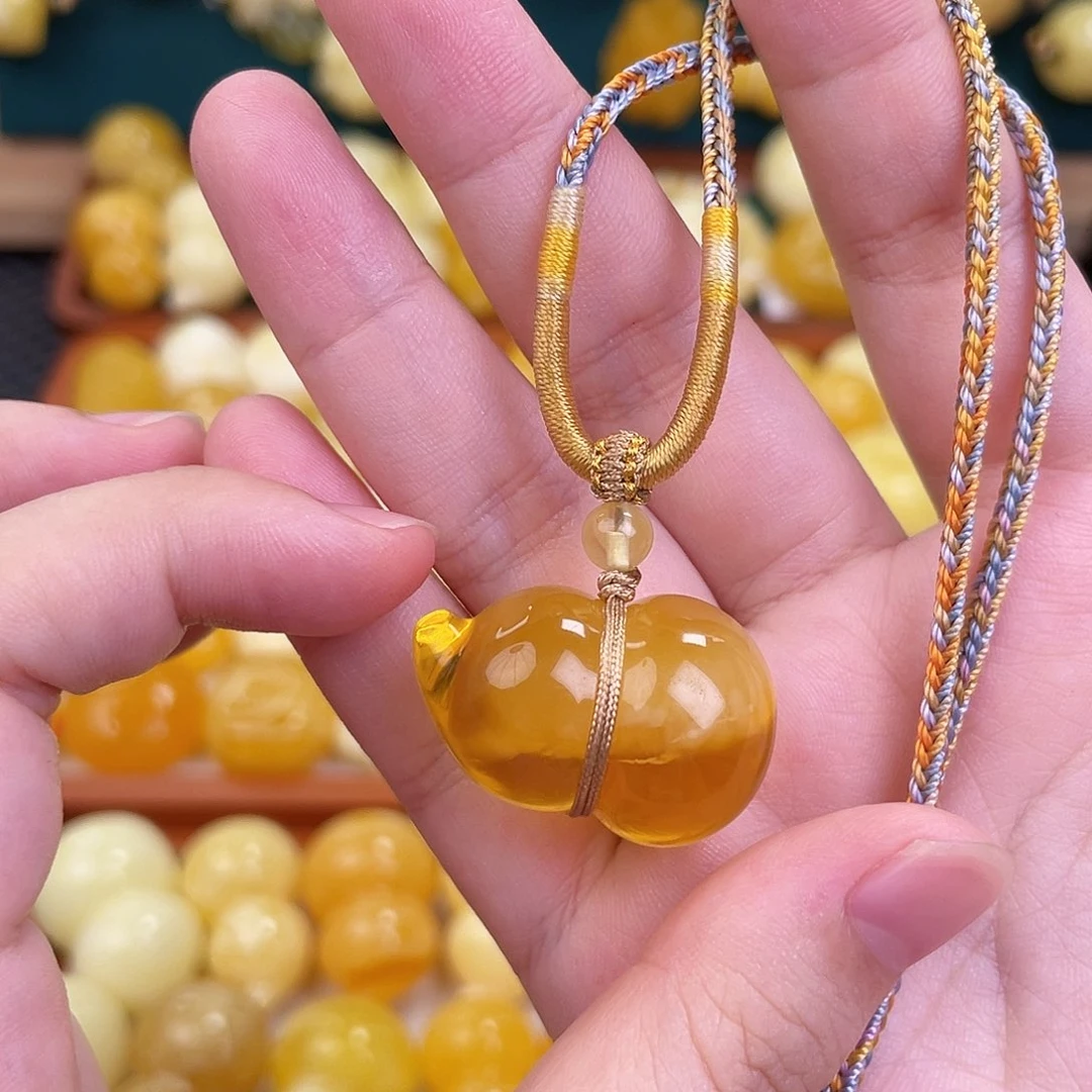 蜜蜡未镶嵌毛衣链蜜蜡