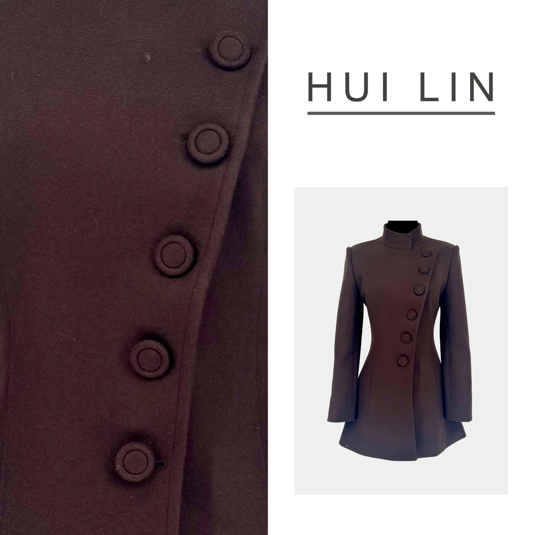 【冬季新款】显瘦气质短款时尚长袖赫本风加棉大衣【25901】