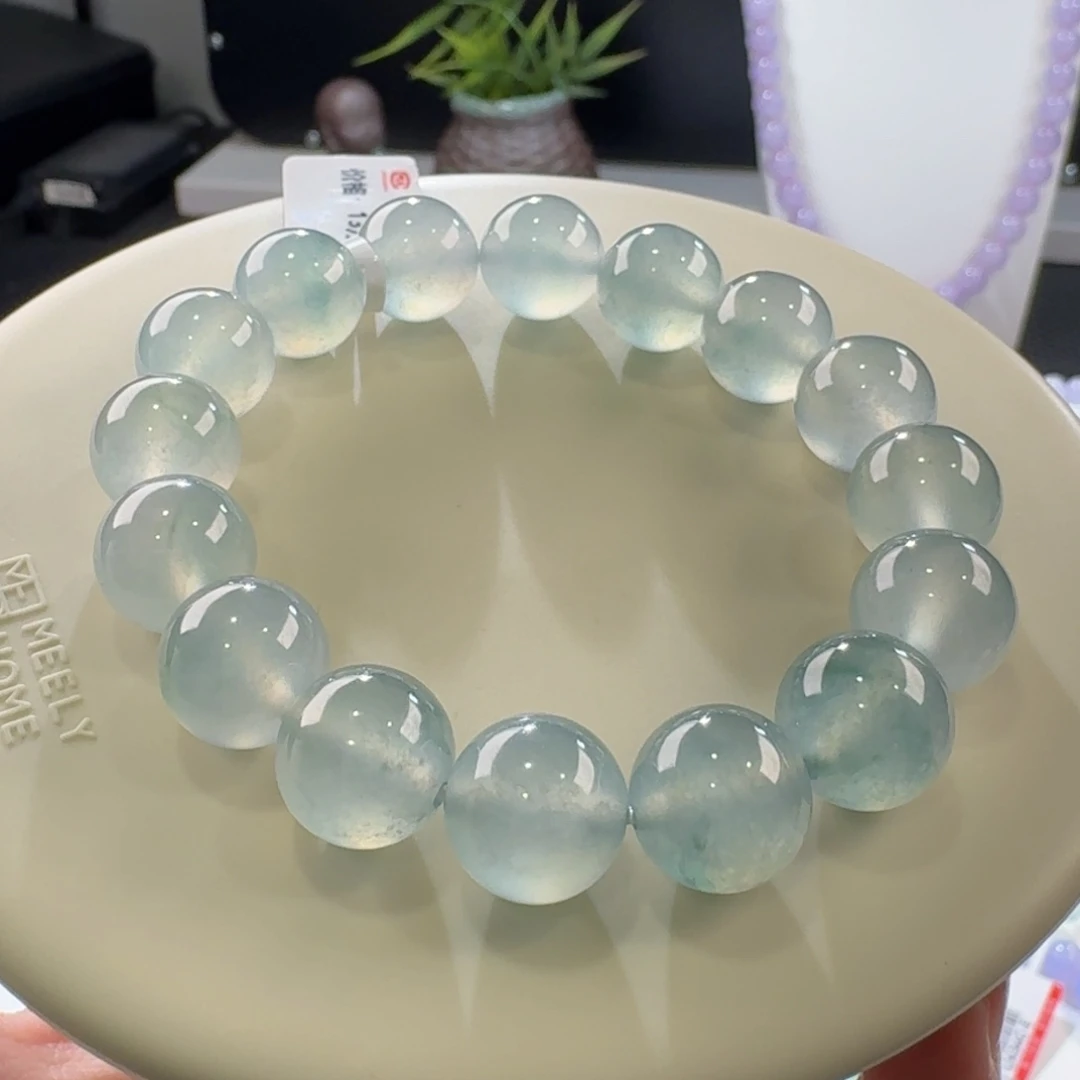翡翠手链未镶嵌冰晴蓝单圈