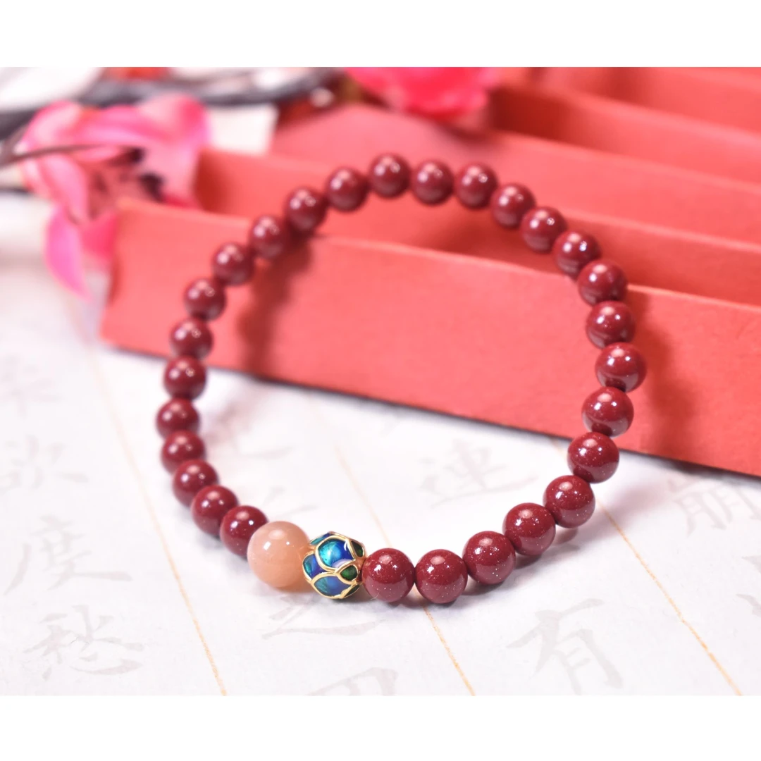含辰砂工艺品【睿泽鉴宝】朱砂手串多样性发一 6mm GS5436