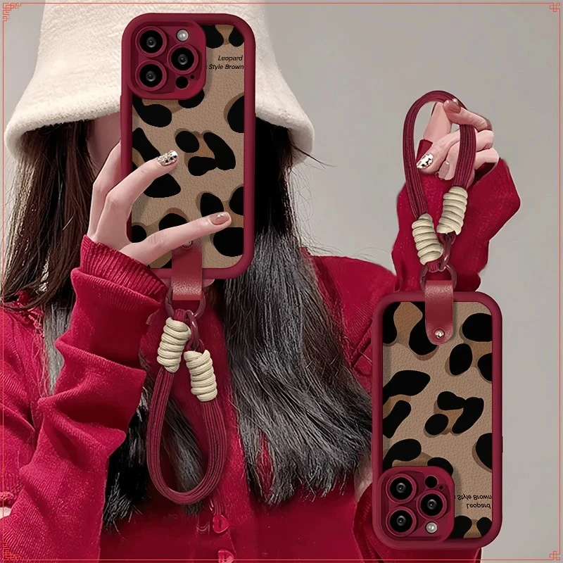 简约豹纹适用于苹果16promax/15/14/13华为P70vivo小米oppo手机壳