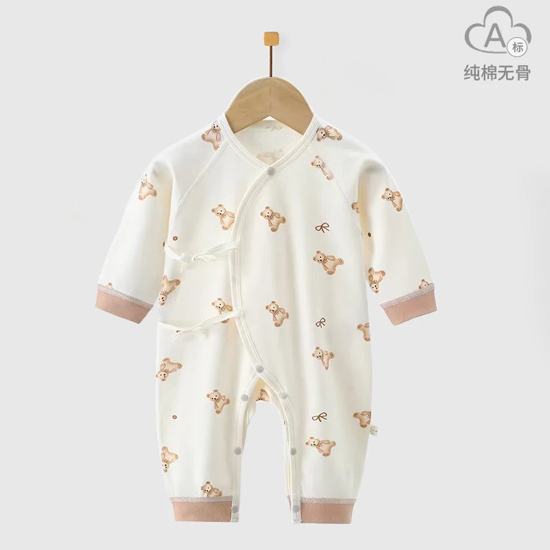 新生儿衣服纯棉秋季婴儿连体薄款宝宝长袖0-6个月婴幼儿衣服春秋