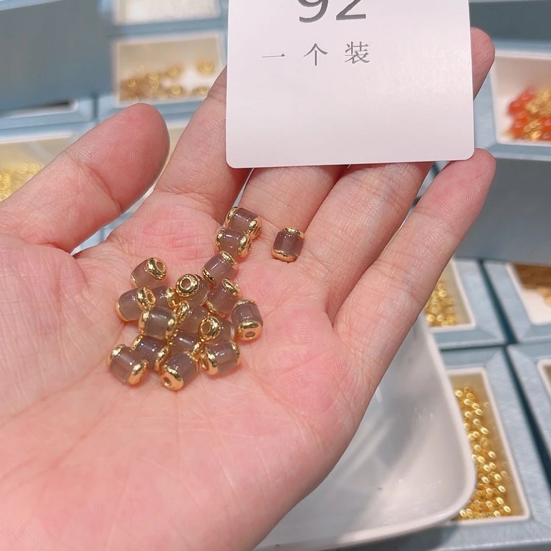 水晶珠宝半成品银S925镀金镶嵌92 。