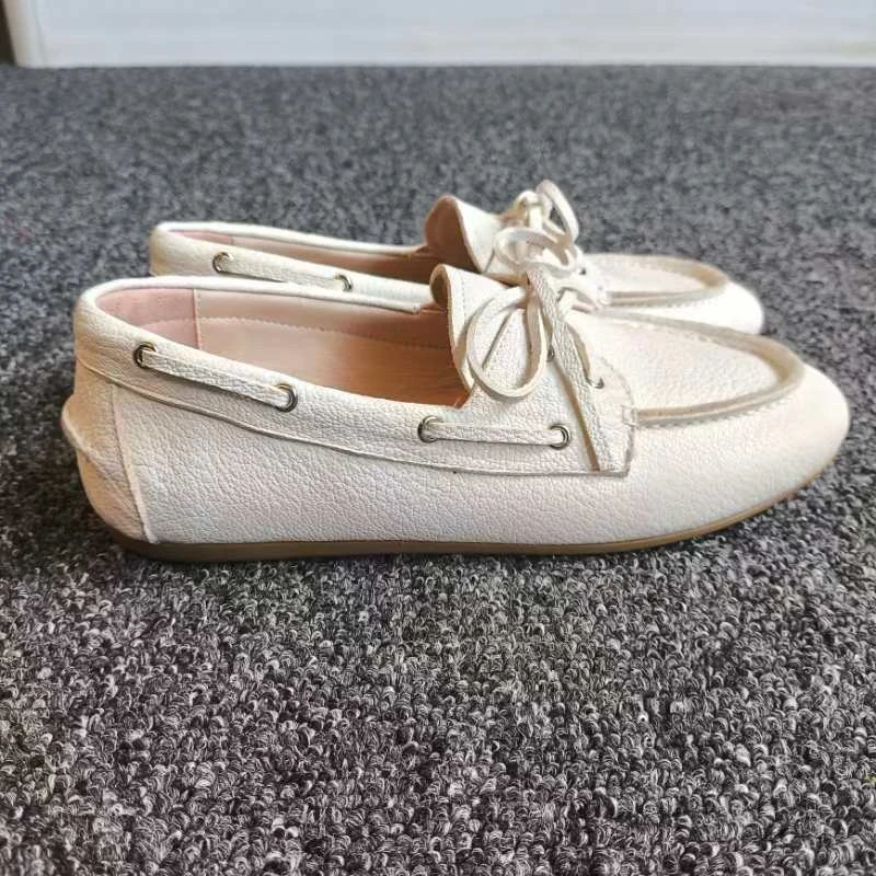 圆头系带防滑女薄款春季做旧单鞋浅口舒适鞋子3155-1