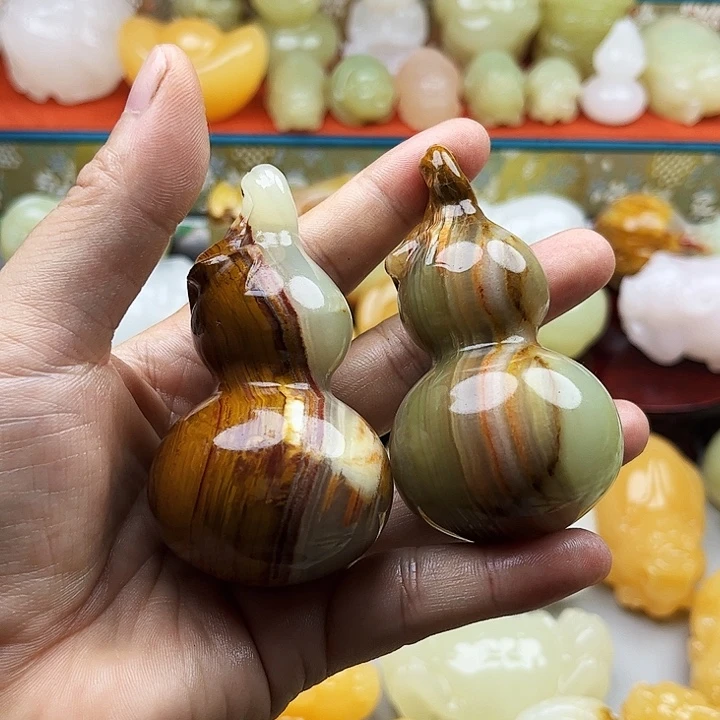 小***船石材葫芦手把摆件