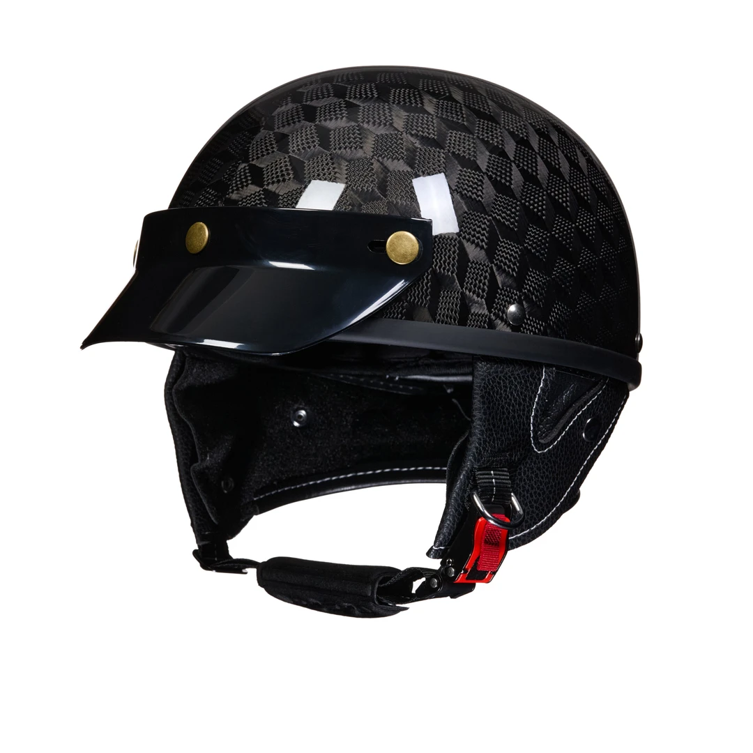 碳纤维半盔 1/2头盔 四季复古盔