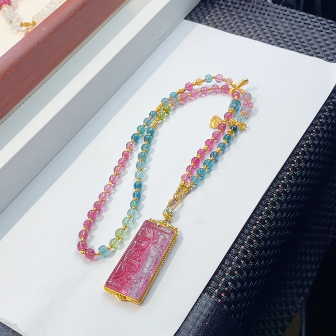 碧玺未镶嵌项链碧玺项链