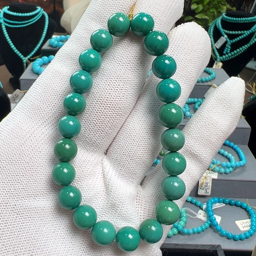 未镶嵌绿松石手串绿松石卡8.5。16g