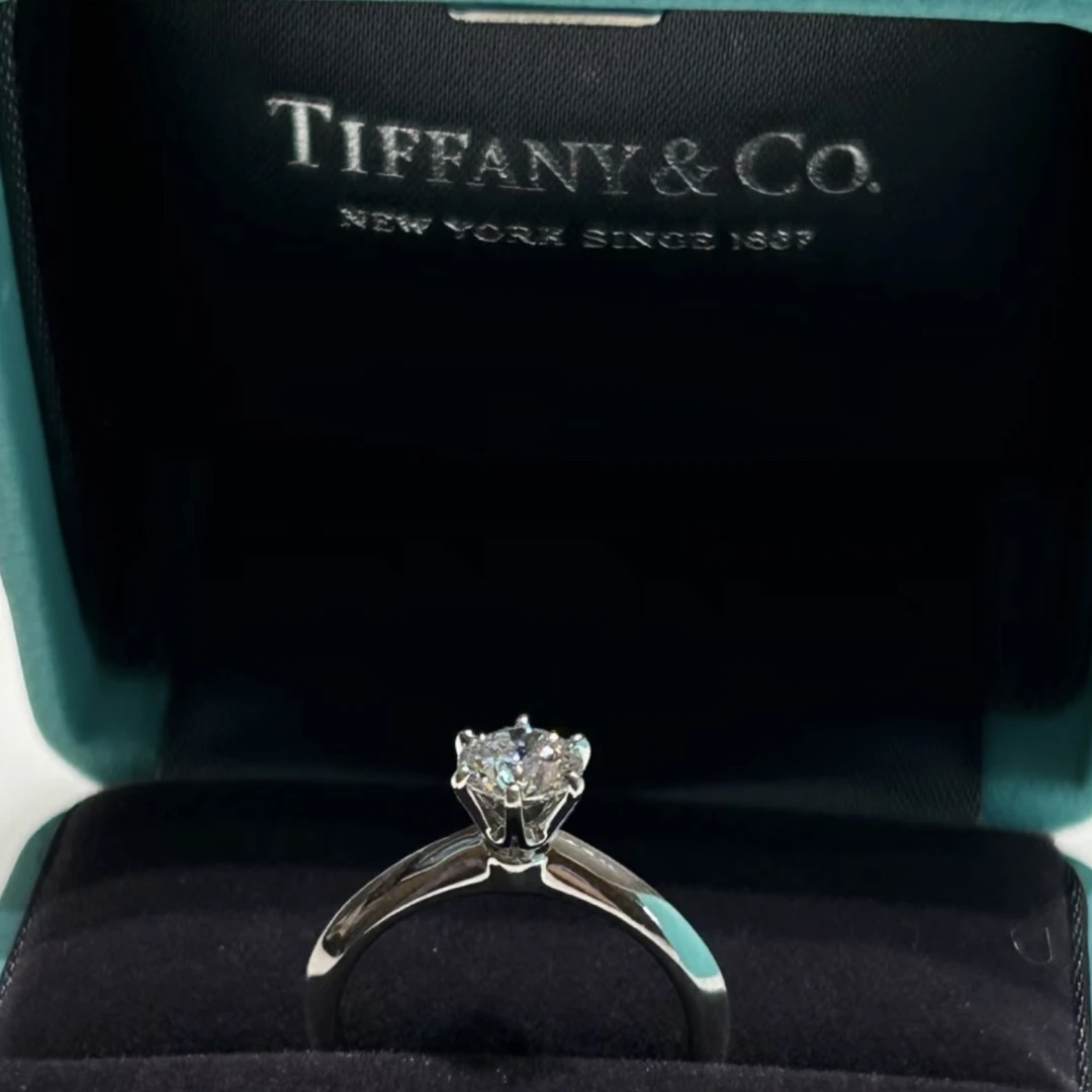 实验室培育钻石T家6爪银托定制刻字