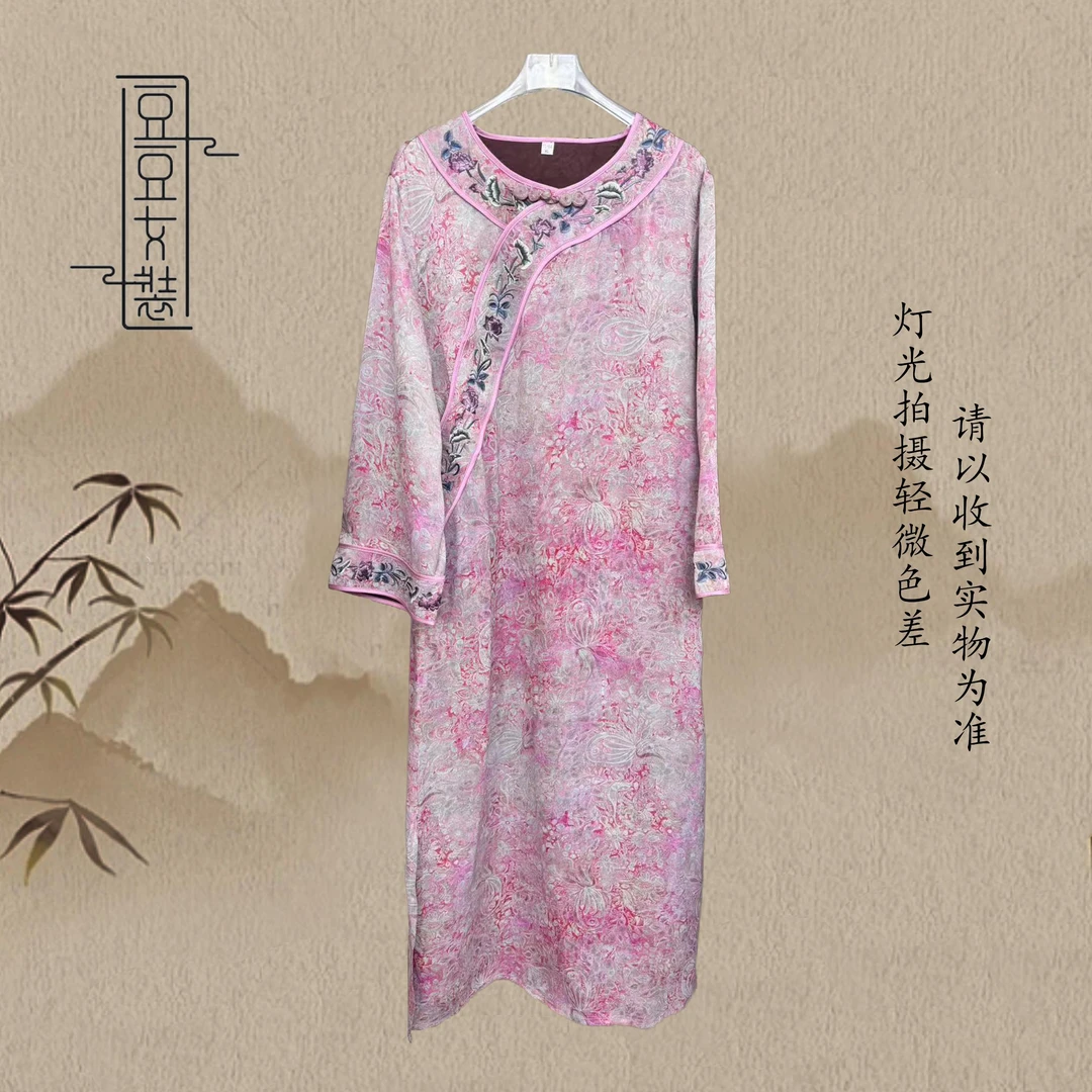 【绯色】国风新中式斜襟款时尚夏季气质连衣裙YL1814