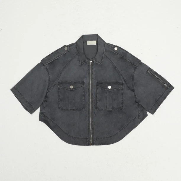 无品牌YE YES新款春夏不规则工装衬衫