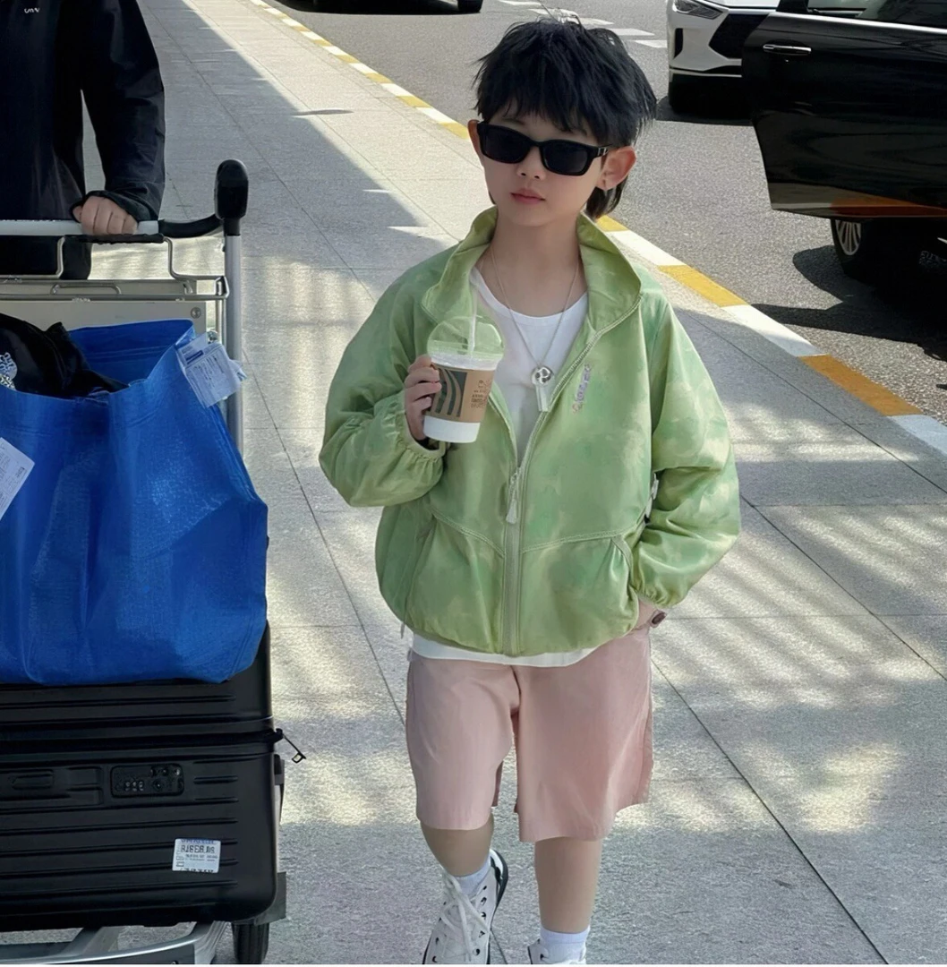 夏日儿童新款防紫外线50+冰凉透气连帽防晒服