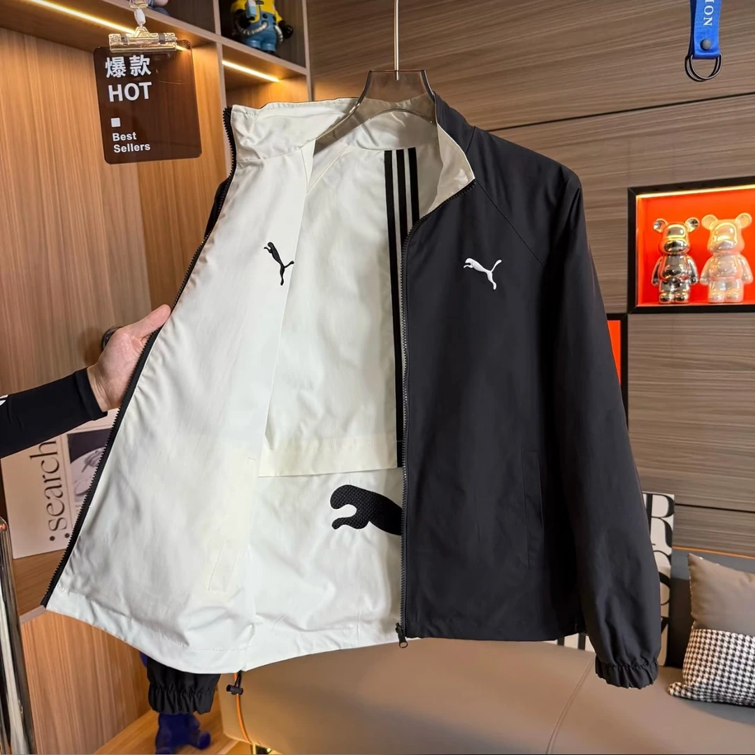 立领贴布绣秋季刺绣拉链夹克春秋户外休闲男款防风外套