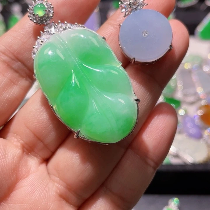 翡翠银S925镶嵌颈饰巧****肉精品