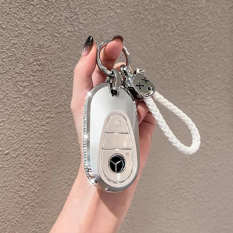 2025款奔驰C级钥匙套21/22/23/24/25款C260L汽车C200新镶钻包壳扣