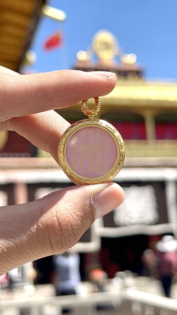 莲花粉色五条平面2.0cm西藏纯手绘（拉萨直发)