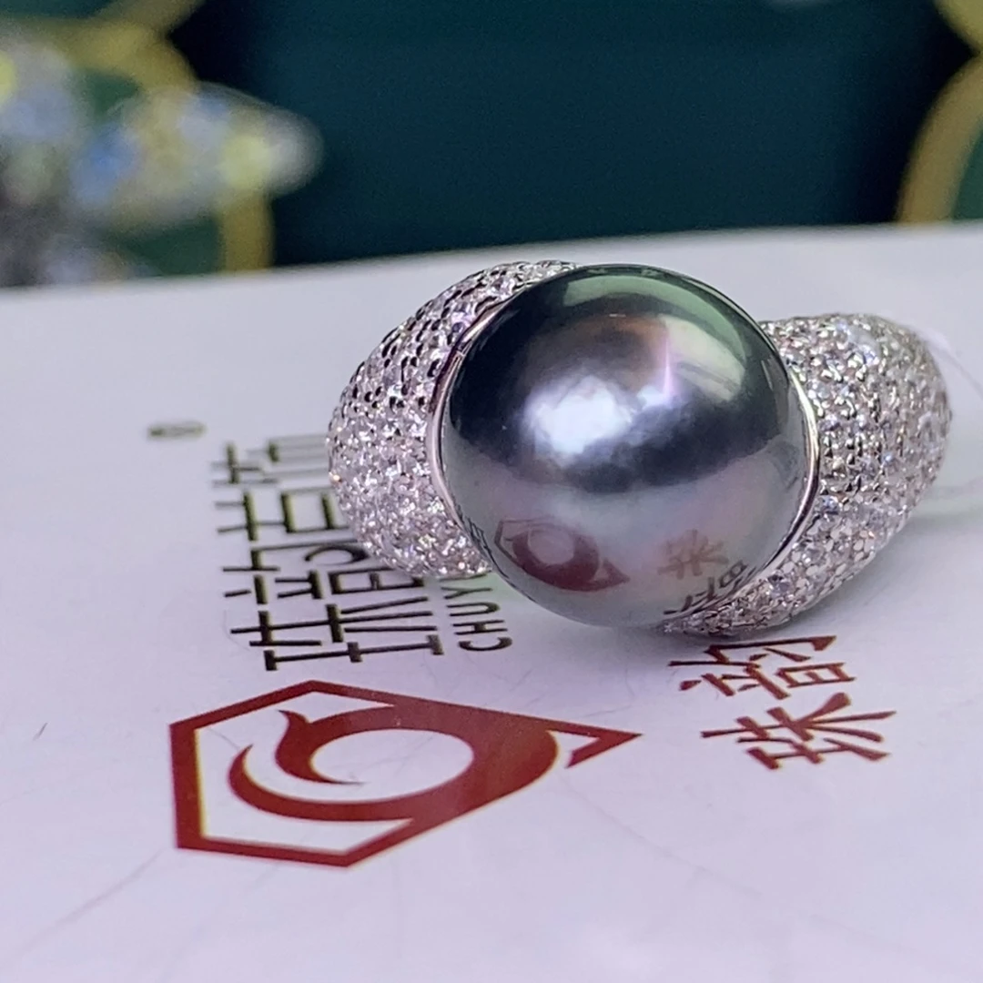 银S925镶嵌戒指海水珍珠