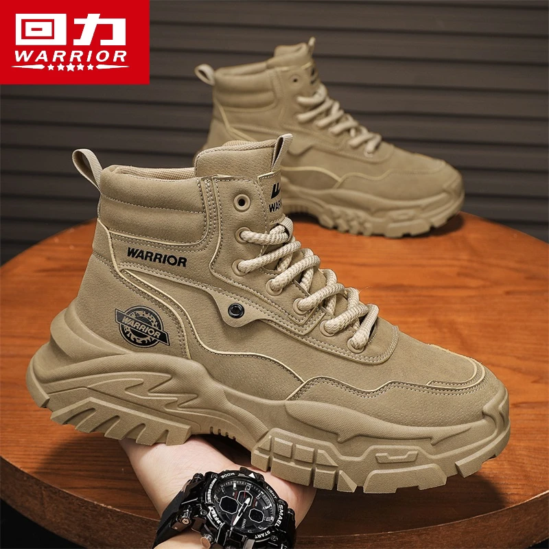 回力马丁靴男款秋冬2025新款英伦风工装劳保鞋防水增高户外高帮鞋