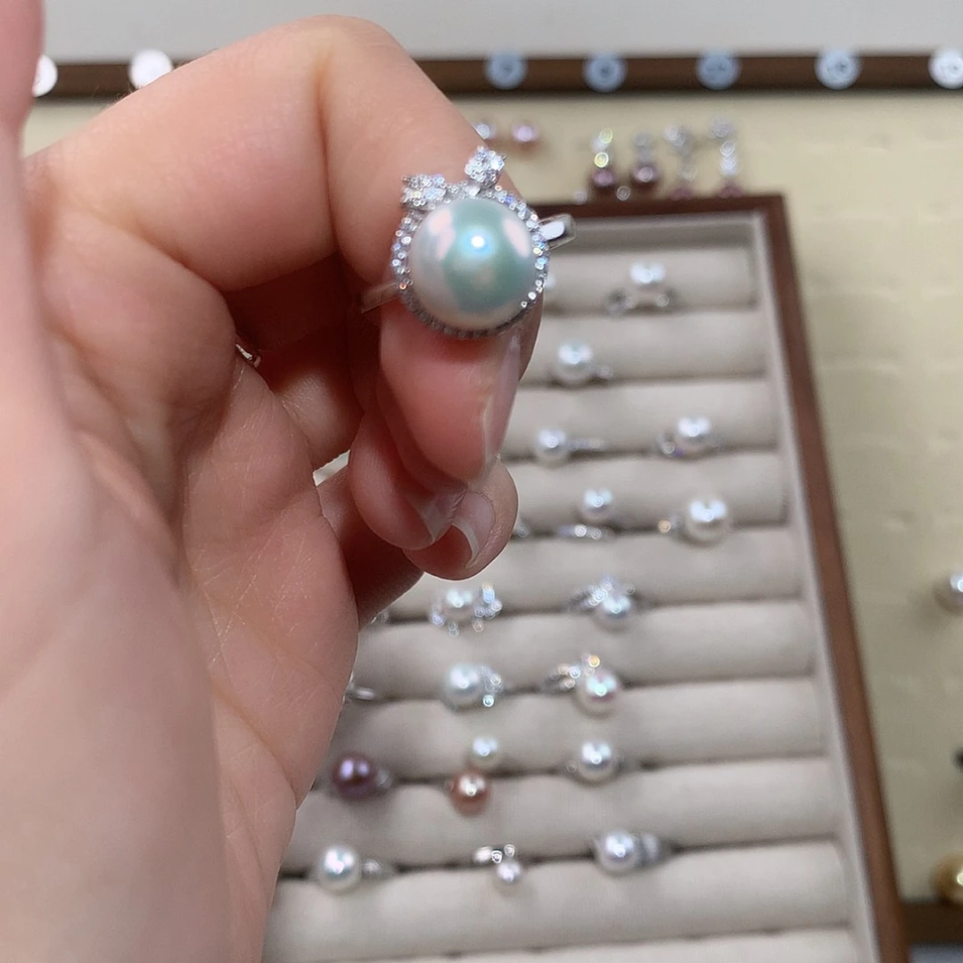 淡水珍珠戒指银S925镶嵌