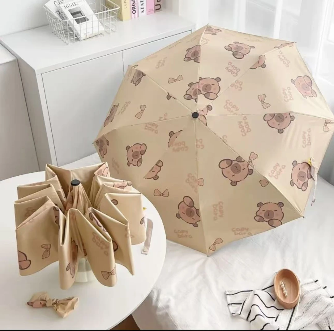 【卡皮巴拉】XEG雨伞女小清新风花朵折叠学生手动防晒抗遮太阳晴雨