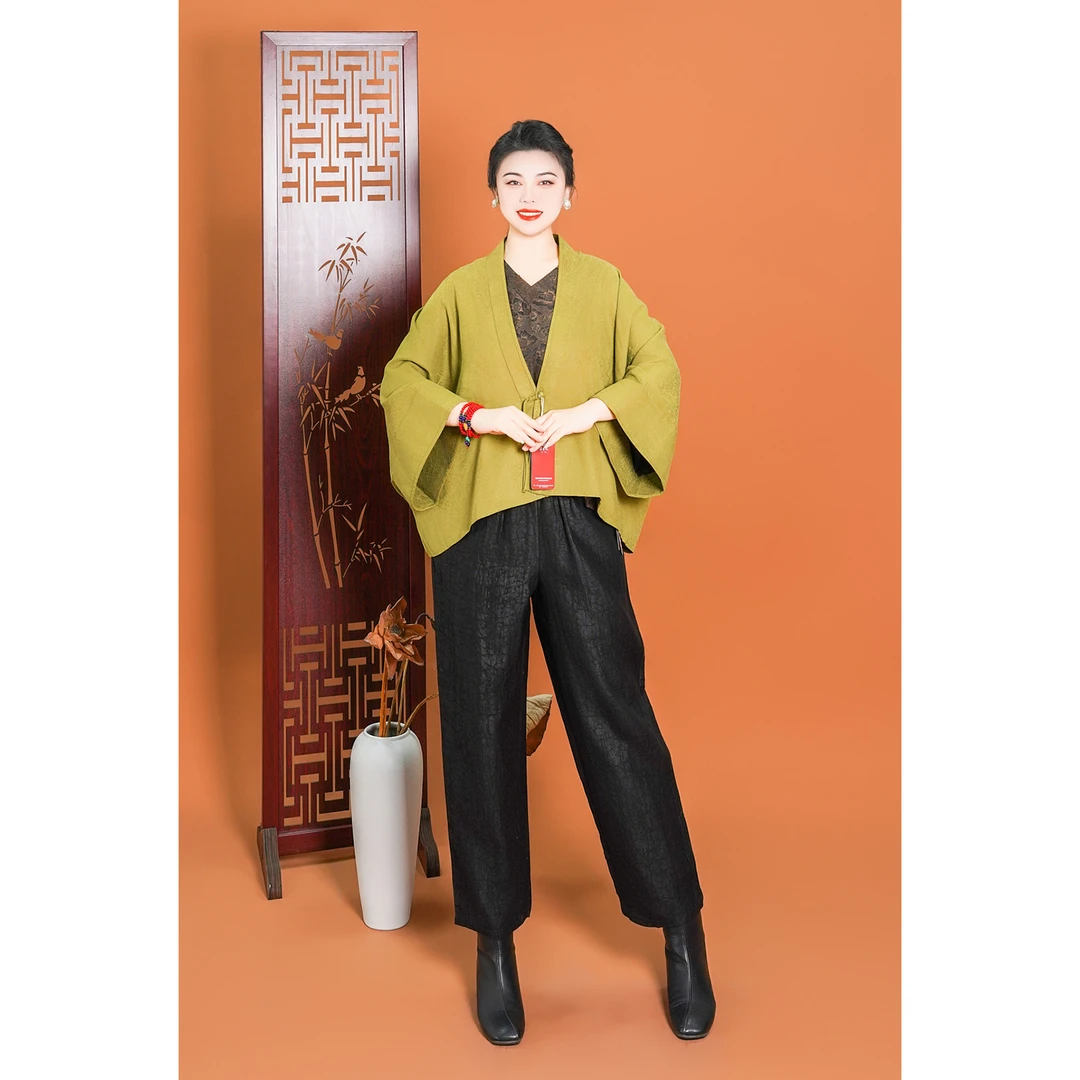 【清光 】2024新款 55姆米重磅香云纱 高端休闲惬意茶服-86257