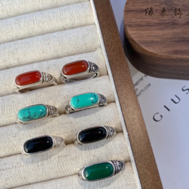 925银银制品 纯银桃心情侣戒指