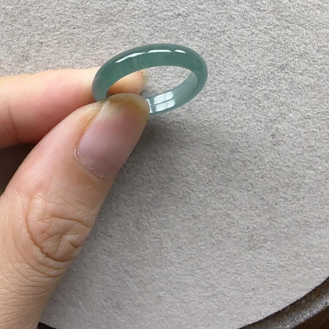 ****拉蛇纹石玉未镶嵌戒指16码
