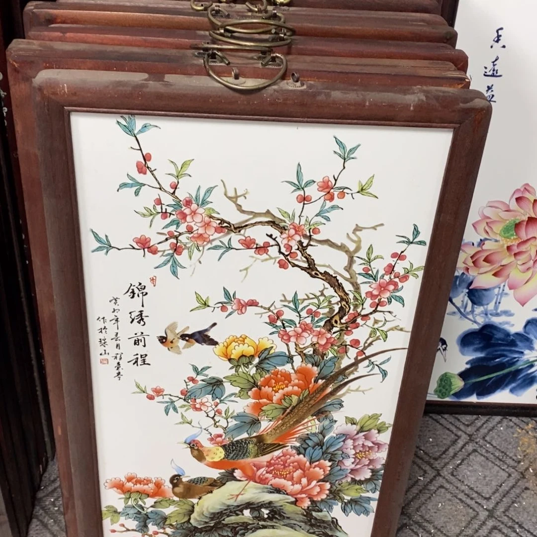 瓷片86*46*1景德镇瓷板画柴窑烧制