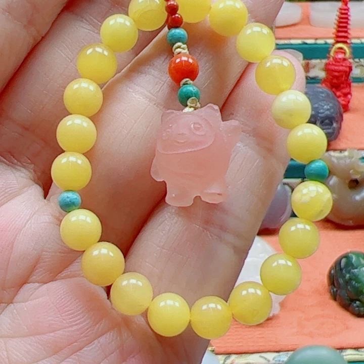 大***翁琥珀未镶嵌颈饰多样性发货一件