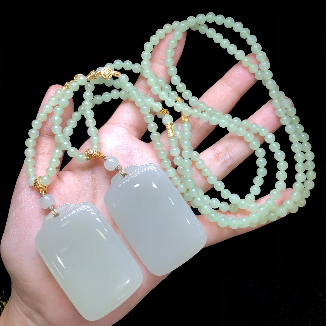 【小宝珠宝】14 T85200-和田玉项链-多样性发其一-49.8×30×10.5mm