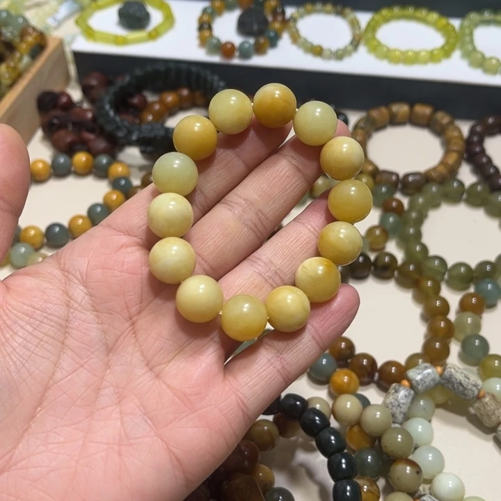 蛇纹石玉未镶嵌手链卡14