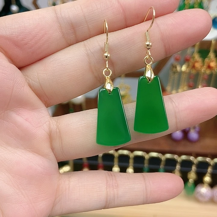 玛瑙/玉髓合金耳饰