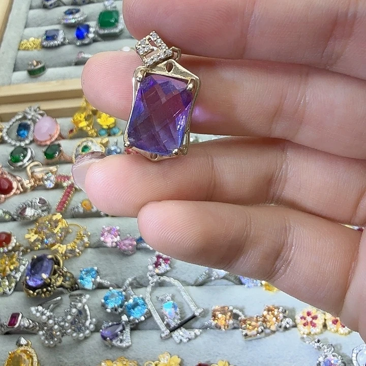 戒指银S925镶嵌水晶