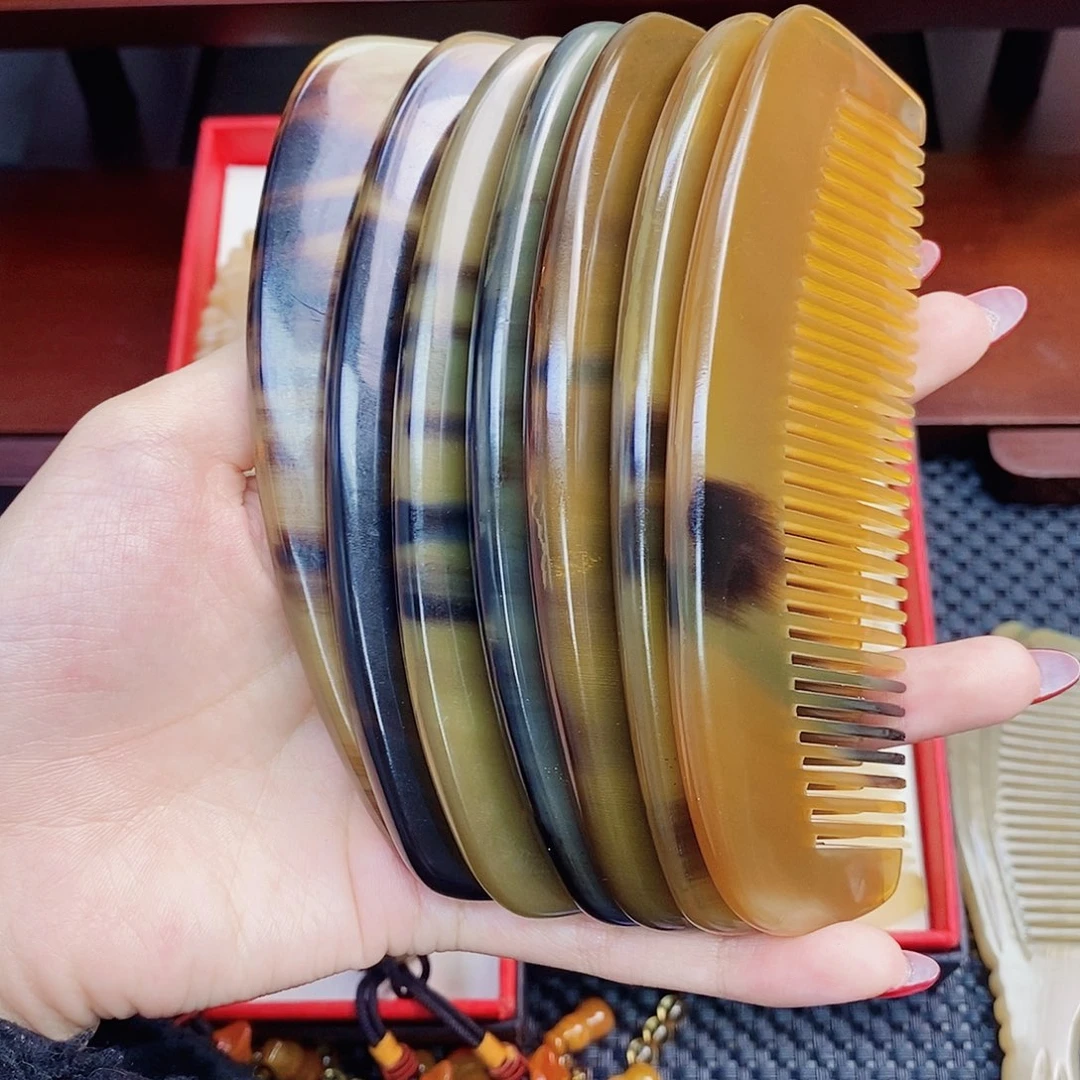 纯手工制作纯牛角梳子