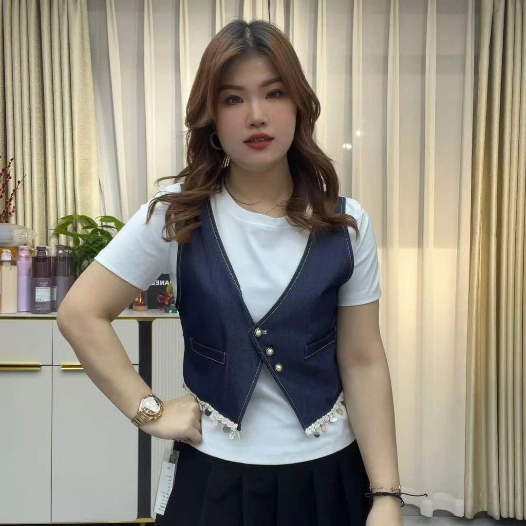 小鑫肝@圆领拼接假两件民族风设计休闲百搭T恤 59151