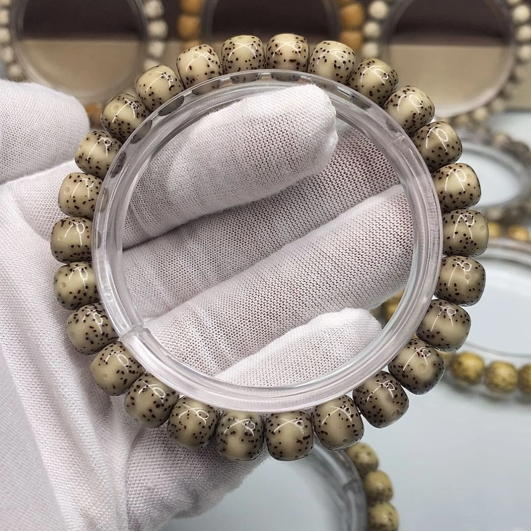 星月菩提手串9×8一物一图原生态同枝黑冰一线天福利