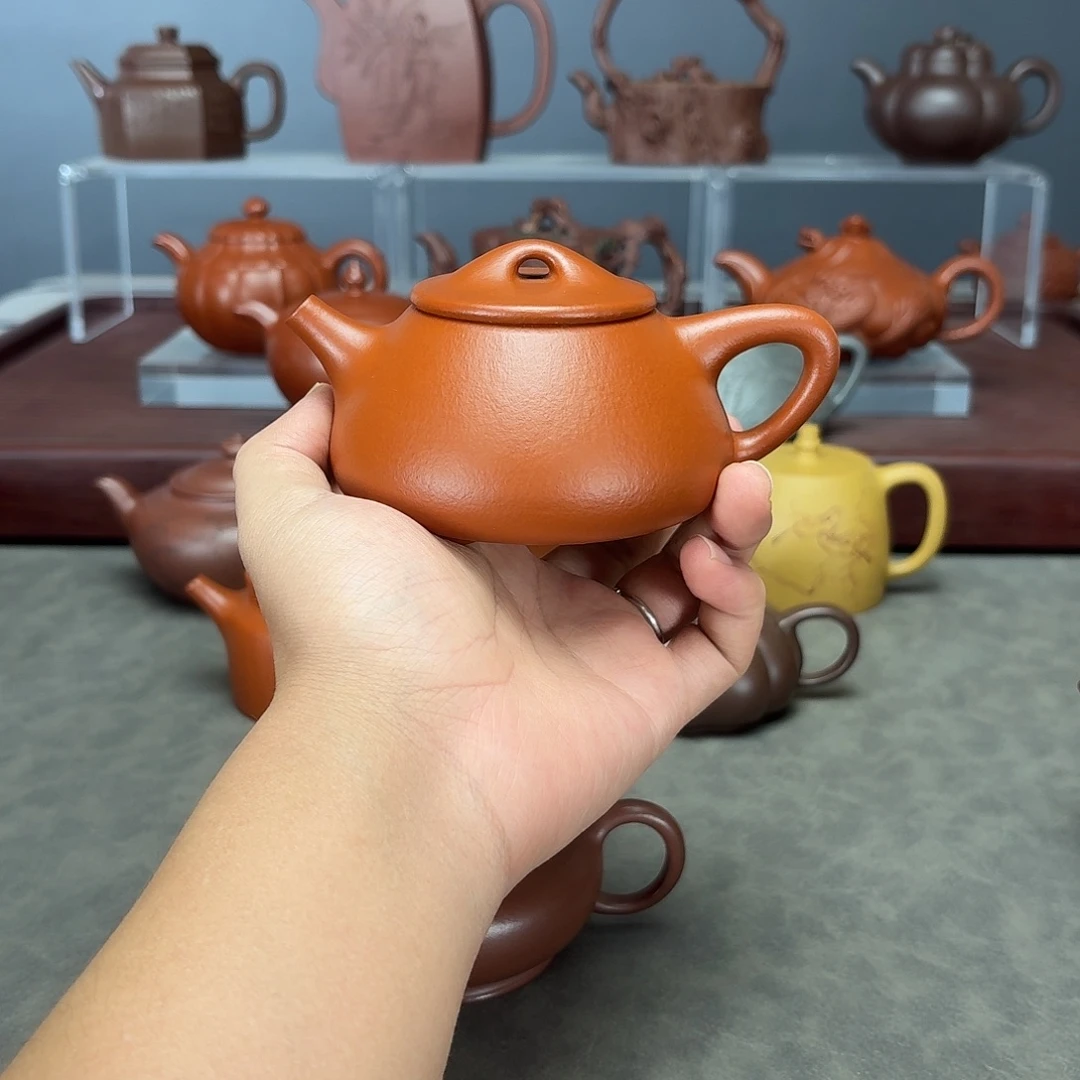 蛎***紫砂茶壶景舟石瓢230CC朱泥