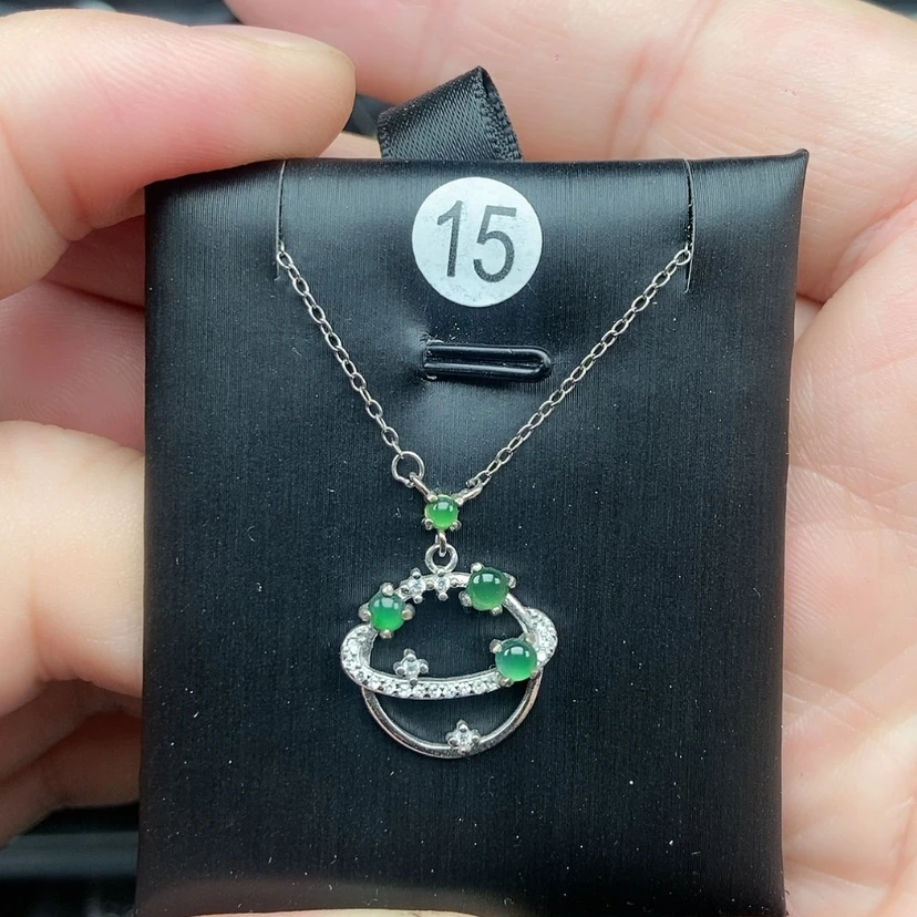 【闪购商品】颈饰银S925镶嵌翡翠