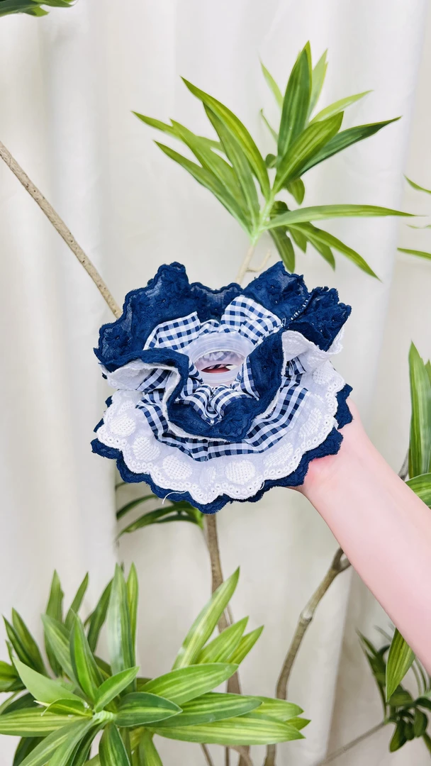 新款格子小蛮腰大肠发圈花边波西米亚风原创设计日韩时尚发圈发绳