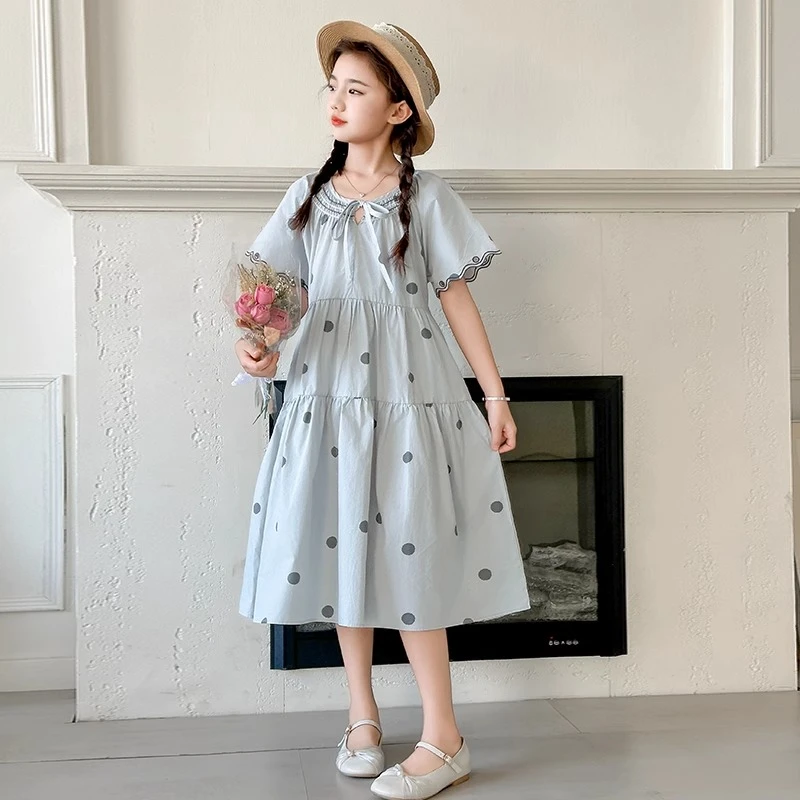 女童连衣裙夏装2025新款洋气大童棉系女孩夏季公主裙儿童裙子薄款