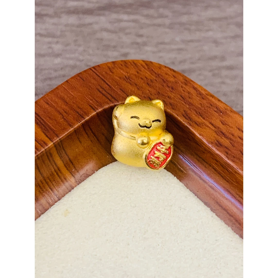 水贝黄金足金999珐琅彩招财猫DP1207