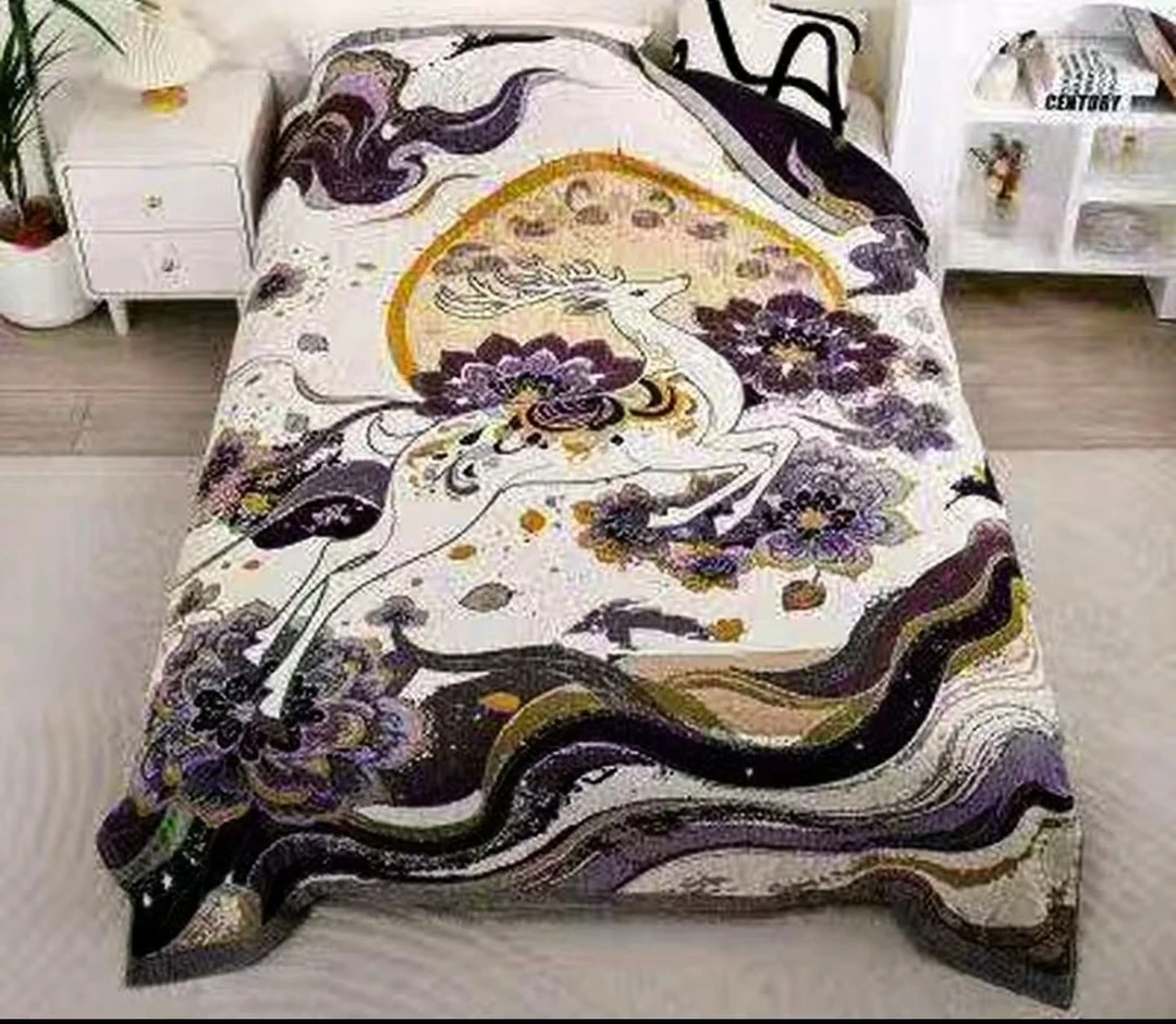 【小鹿】ins北欧简约风流苏高端浴巾双面色织提花工艺80*160