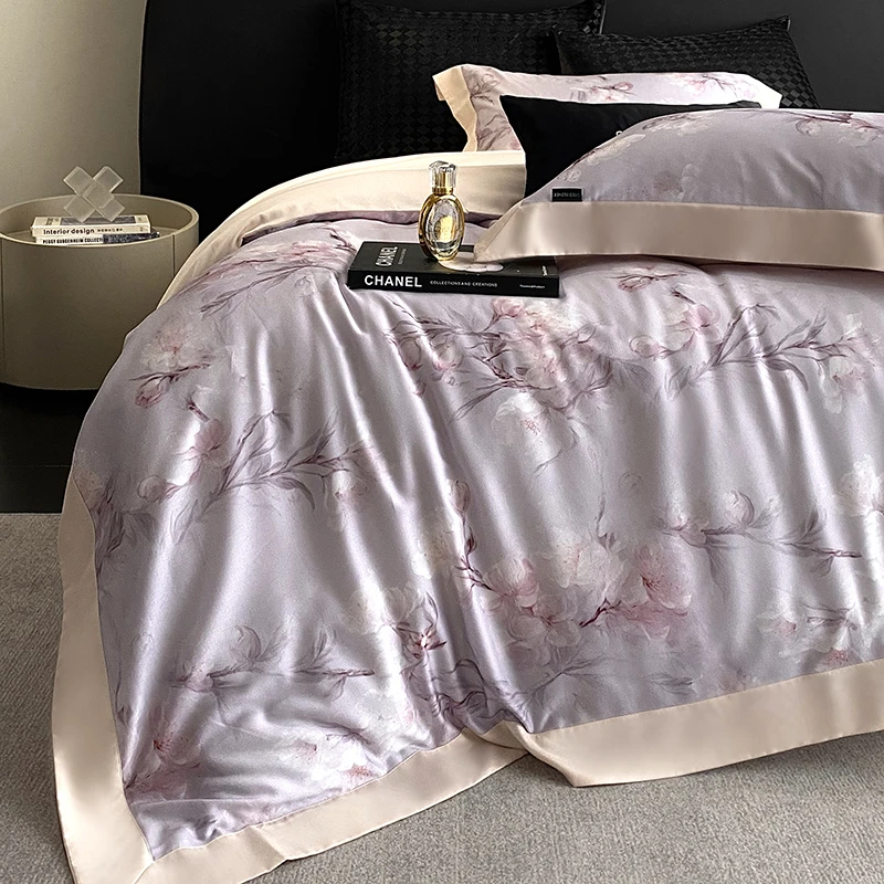 【贤公子】梦芭莎粉-高端轻奢天丝棉磨毛四件套