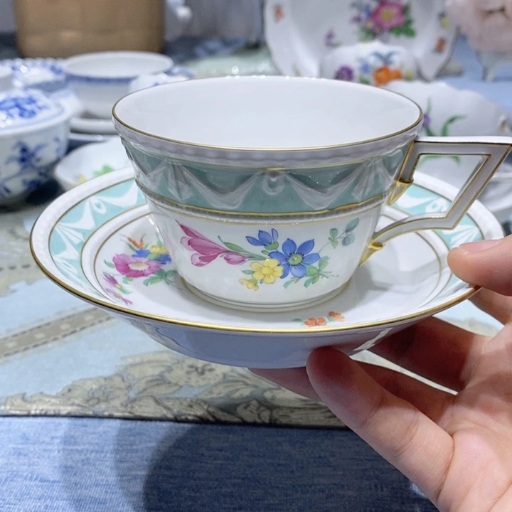 瓷片kpm库尔兰41号色红茶杯