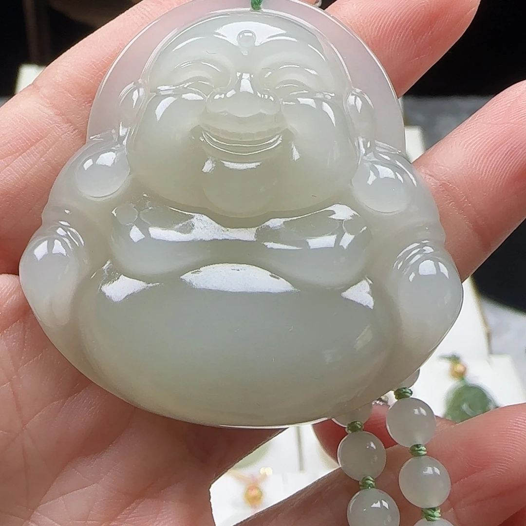 美***羊和田玉足金镶嵌吊坠(赠链)