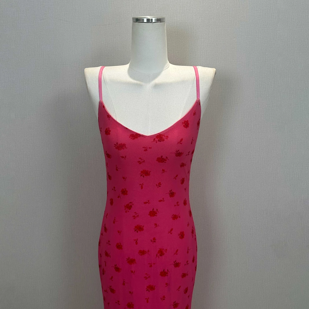 春夏新款气质碎花小众设计款吊带裙简约时尚显瘦套头鱼尾裙连衣裙