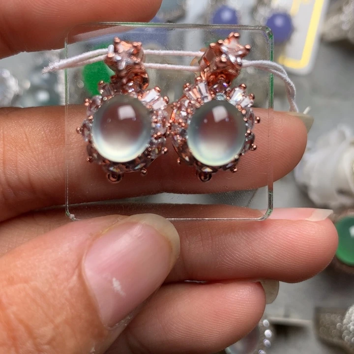 未镶嵌翡翠耳饰天然翡翠戒面