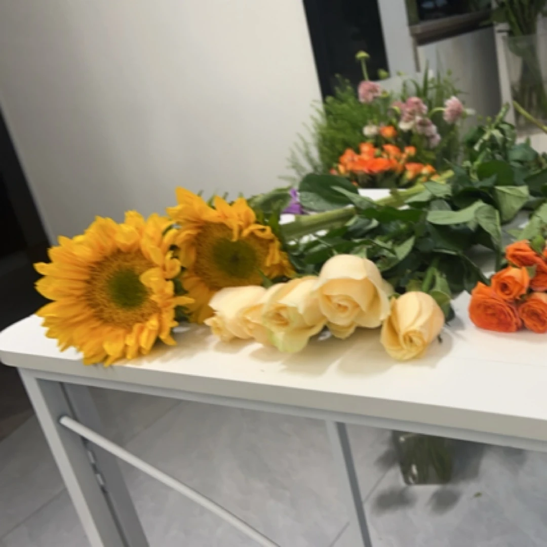 （直播间宠粉向日葵➕香槟➕橙色多头）家居花